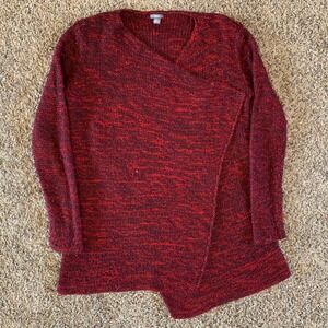 Aerie Cardigan Sweater Womens Small Red Blend Knit Long Sleeve Open Front
